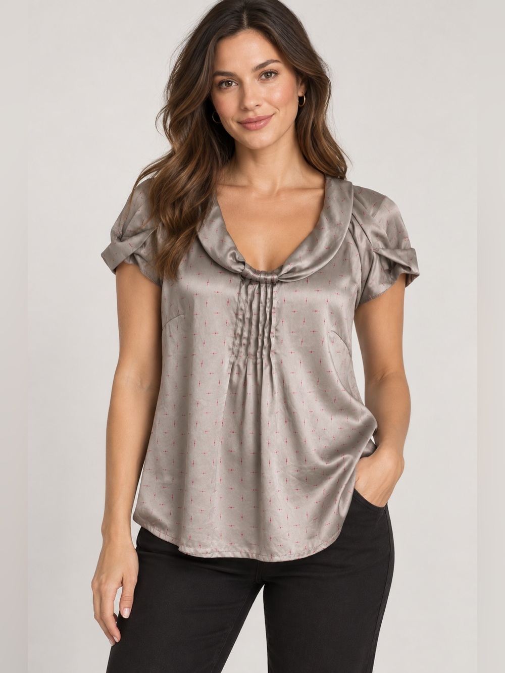 Veronika Maine 100% Silk Printed Blouse | Size 8